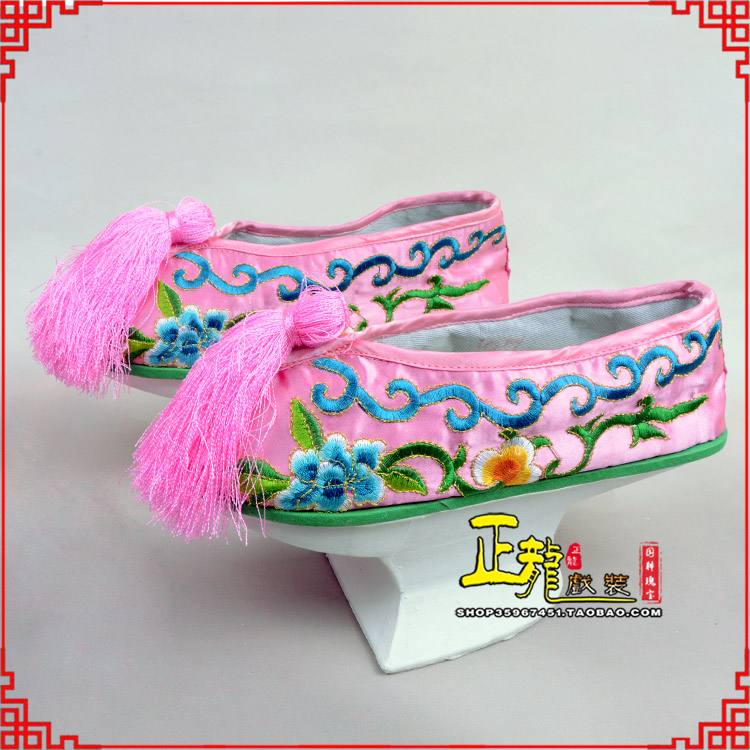 麻栗坡京越剧戏鞋花盆底清朝皇后贵妃宫女花盆底 旗鞋