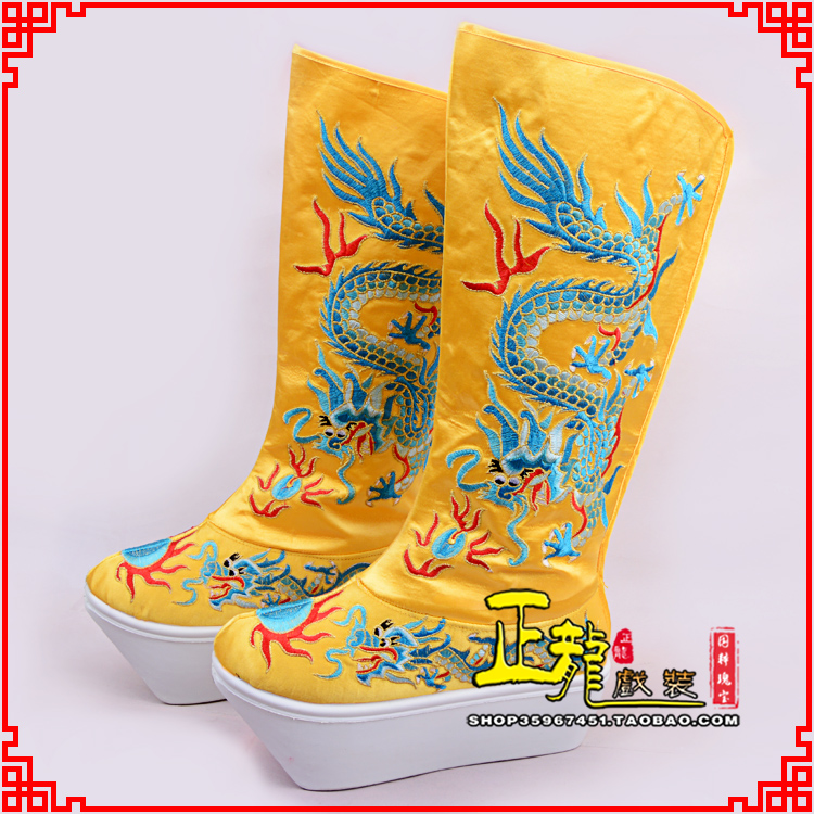 麻栗坡皇帝龙靴变脸靴绣龙靴子厚底官靴 好龙高靴